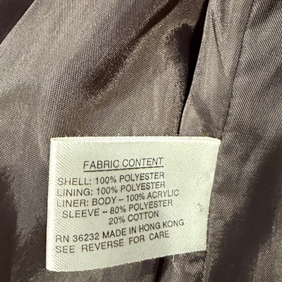 Gallery Women's Trench Coat, Size L Brown, brown Lining Rain Peacoat - Picture 9 of 9